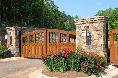 Wood Driveway Gate Installation